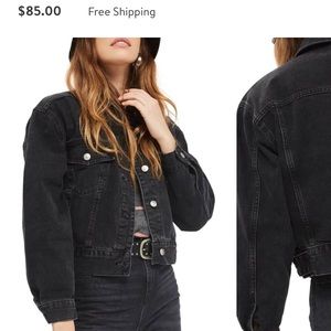 Nordstrom Top Shop Boxy Crop Denim Jacket